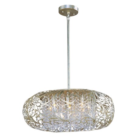 Maxim Nine Light Beveled Crystal Glass Golden Silver Down Pendant 24155BCGS